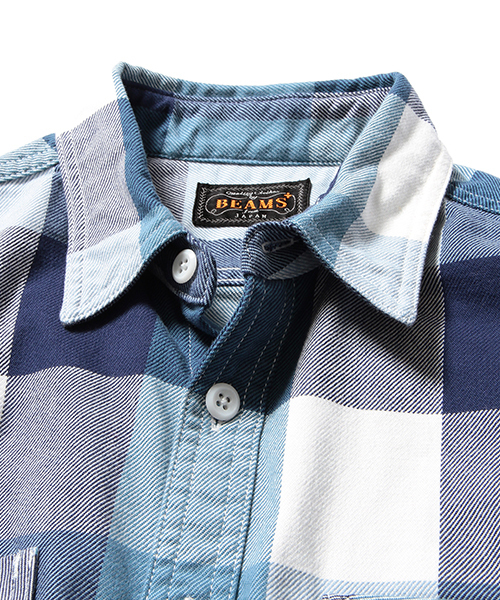 BEAMS PLUS(ビームスプラス)の「BEAMS PLUS / ブロックチェック ワークシャツ(シャツ/ブラウス・メンズ・グレー/レッド/ブルー・MEDIUM/SMALL/LARGE/X-LARGE)」の4枚目の写真