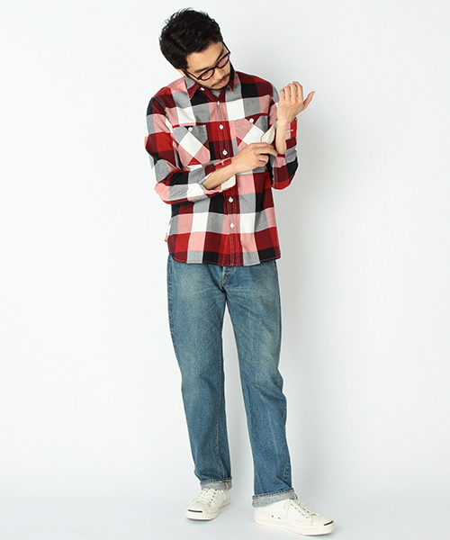 BEAMS PLUS(ビームスプラス)の「BEAMS PLUS / ブロックチェック ワークシャツ(シャツ/ブラウス・メンズ・グレー/レッド/ブルー・MEDIUM/SMALL/LARGE/X-LARGE)」の14枚目の写真