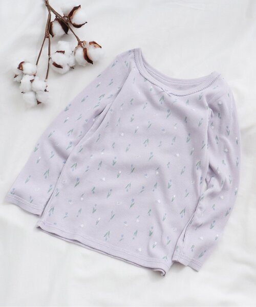 apres les cours（アプレレクール）の「GIRLS長袖リブ肌着（インナーウェア/肌着・キッズ・ラベンダー/レッド/チャコール/アイボリー/ピンク・110/120/90/130/100/80）」の3枚目の写真