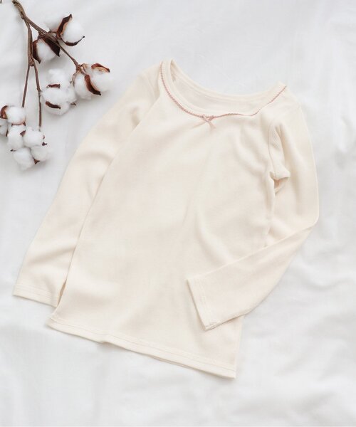 apres les cours（アプレレクール）の「GIRLS長袖リブ肌着（インナーウェア/肌着・キッズ・ラベンダー/レッド/チャコール/アイボリー/ピンク・110/120/90/130/100/80）」の2枚目の写真