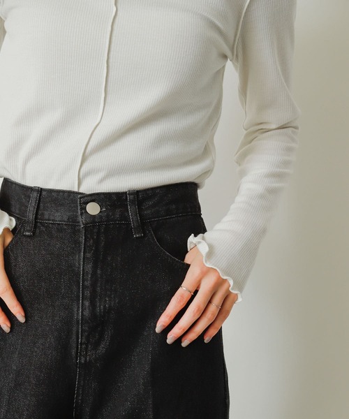 SENSE OF PLACE by URBAN RESEARCH(センスオブプレイスバイアーバンリサーチ)の「『静電気防止』メローハイネックトップ(Tシャツ/カットソー・レディース・ブラック/オレンジ/オフホワイト/チャコールグレー・ONE)」の7枚目の写真