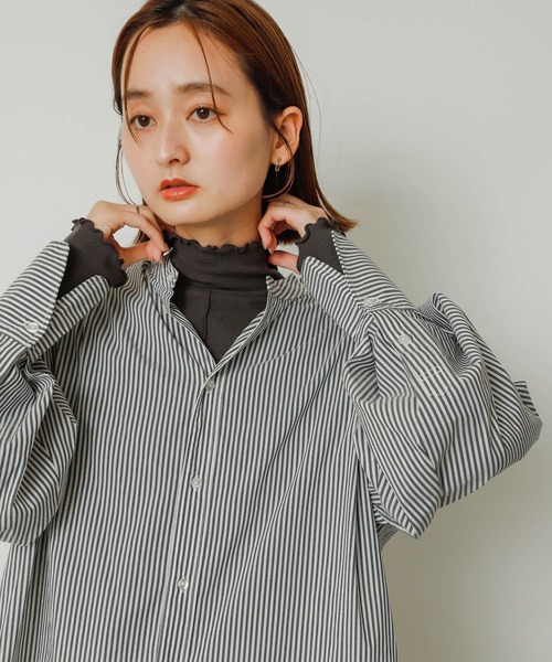 SENSE OF PLACE by URBAN RESEARCH(センスオブプレイスバイアーバンリサーチ)の「『静電気防止』メローハイネックトップ(Tシャツ/カットソー・レディース・ブラック/オレンジ/オフホワイト/チャコールグレー・ONE)」の19枚目の写真