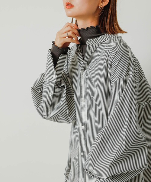 SENSE OF PLACE by URBAN RESEARCH(センスオブプレイスバイアーバンリサーチ)の「『静電気防止』メローハイネックトップ(Tシャツ/カットソー・レディース・ブラック/オレンジ/オフホワイト/チャコールグレー・ONE)」の20枚目の写真