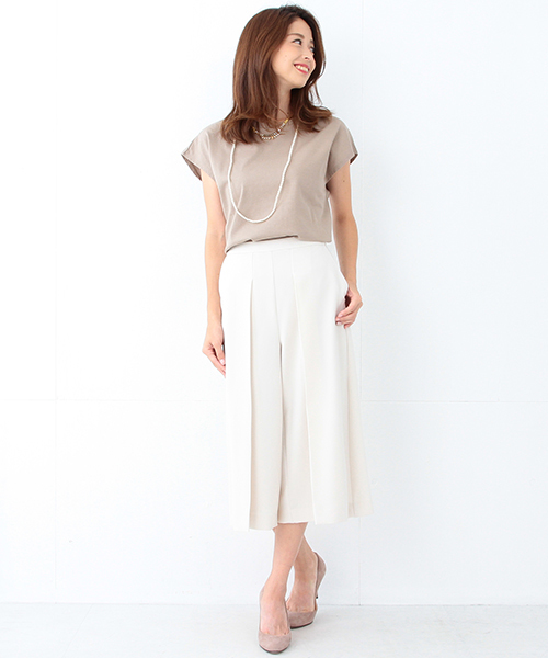 Demi-Luxe BEAMS(デミルクス ビームス)の「【BAILA10月号掲載】Demi-Luxe BEAMS / タック Aライン ガウチョパンツ(その他パンツ・レディース・ホワイト系その他/ブラック・40/36/38)」の13枚目の写真