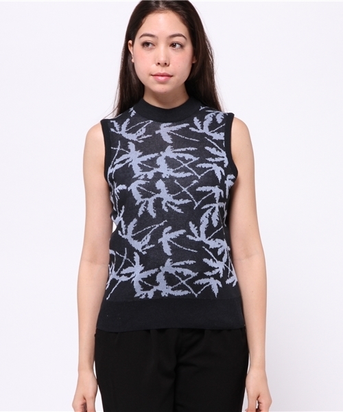 OUTLET（アウトレット）の「【CIAOPANIC TYPY】ヤシノ木ニットベスト（ベスト・レディース・グレー/オフホワイト/ネイビー・ONE）」の4枚目の写真
