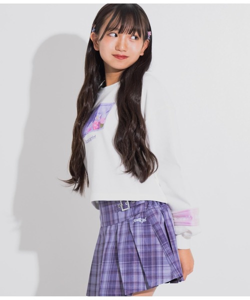 ANAP GｉRL（アナップガール）の「モチーフ入り裏毛トップス（スウェット・キッズ・ホワイト/ブラック/ミント・XS/S/M）」の16枚目の写真