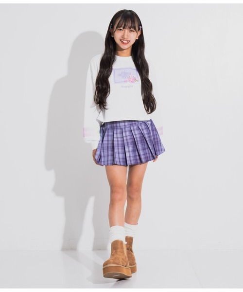 ANAP GｉRL（アナップガール）の「モチーフ入り裏毛トップス（スウェット・キッズ・ホワイト/ブラック/ミント・XS/S/M）」の18枚目の写真