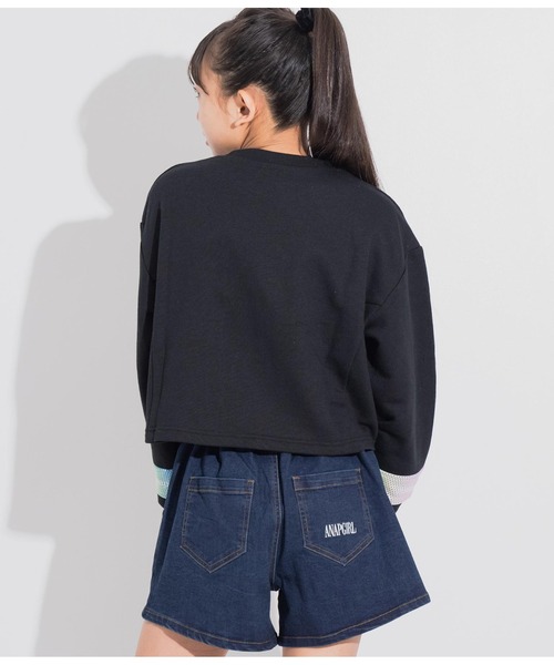ANAP GｉRL（アナップガール）の「モチーフ入り裏毛トップス（スウェット・キッズ・ホワイト/ブラック/ミント・XS/S/M）」の22枚目の写真