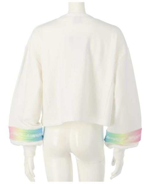 ANAP GｉRL（アナップガール）の「モチーフ入り裏毛トップス（スウェット・キッズ・ホワイト/ブラック/ミント・XS/S/M）」の13枚目の写真