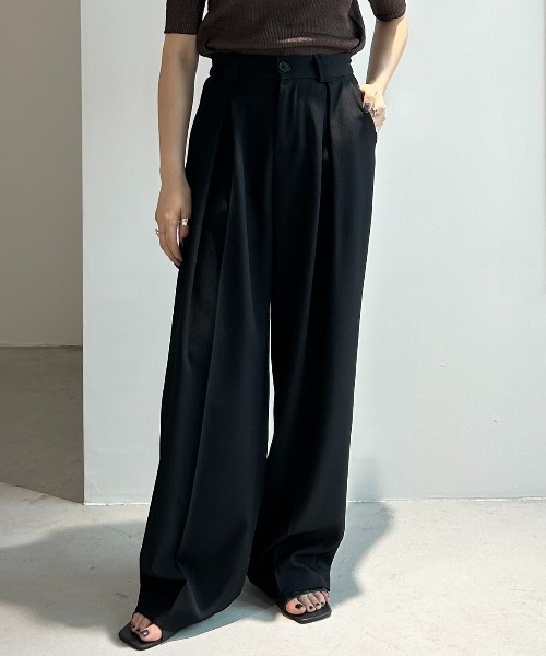 パンツ Center stitch super wide slacks Center stitch super wide