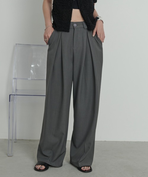 一番人気！サイズ展開あり】センタータックワイドスラックス