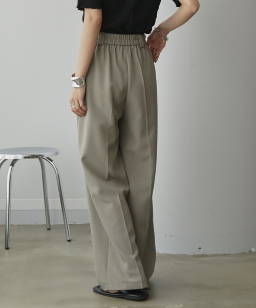 Aunt Marie's（アントマリーズ）の「【一番人気！サイズ展開あり】センタータックワイドスラックスパンツ/オフィスカジュアル/ユニセックス（スラックス・レディース・モカ/グレー/グレイッシュベージュ/ブラック/ネイビー・FREE/MT）」の8枚目の写真
