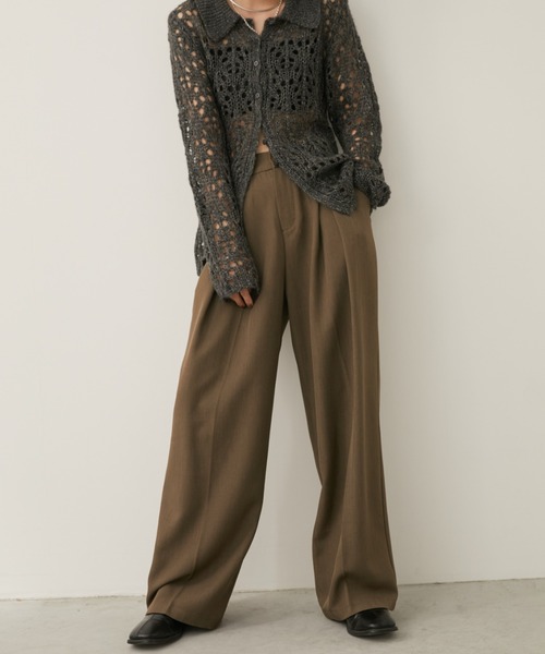 一番人気！サイズ展開あり】センタータックワイドスラックス