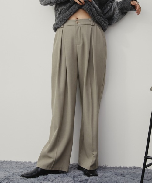 Aunt Marie's（アントマリーズ）の「【一番人気！サイズ展開あり】センタータックワイドスラックスパンツ/オフィスカジュアル/ユニセックス（スラックス・レディース・モカ/グレー/グレイッシュベージュ/ブラック/ネイビー・FREE/MT）」の20枚目の写真