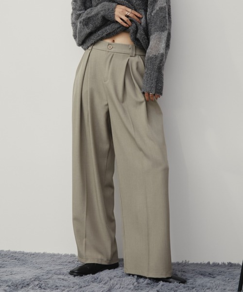 Aunt Marie's（アントマリーズ）の「【一番人気！サイズ展開あり】センタータックワイドスラックスパンツ/オフィスカジュアル/ユニセックス（スラックス・レディース・モカ/グレー/グレイッシュベージュ/ブラック/ネイビー・FREE/MT）」の13枚目の写真
