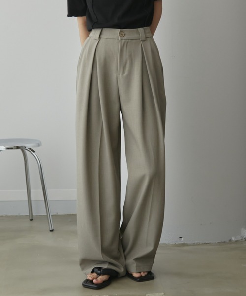 Aunt Marie's（アントマリーズ）の「【一番人気！サイズ展開あり】センタータックワイドスラックスパンツ/オフィスカジュアル/ユニセックス（スラックス・レディース・モカ/グレー/グレイッシュベージュ/ブラック/ネイビー・FREE/MT）」の15枚目の写真