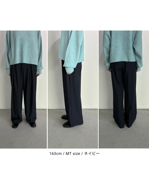一番人気！サイズ展開あり】センタータックワイドスラックスパンツ