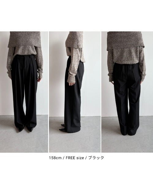 一番人気！サイズ展開あり】センタータックワイドスラックスパンツ
