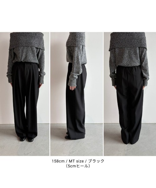 一番人気！サイズ展開あり】センタータックワイドスラックスパンツ