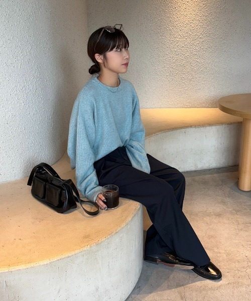 Aunt Marie's（アントマリーズ）の「【AUNT MARIE'S/ロングセラー！】センタータックワイドスラックスパンツ/オフィスカジュアル/ユニセックス【一番人気！サイズ展開あり】（スラックス・レディース・モカ/グレー/グレイッシュベージュ/ブラック/ネイビー・FREE/MT）」の16枚目の写真