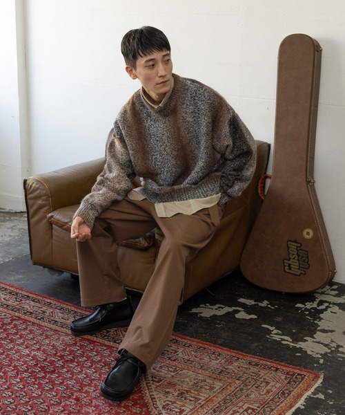 niko and...(ニコアンド)の「スペースダイニットプルオーバー(ニット/セーター・メンズ・ブラウン/ネイビー・MEDIUM/LARGE)」の3枚目の写真