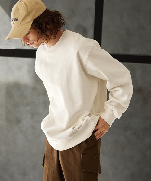 coca（coca）（コカ）の「【WEB限定セール】メンズヘビーウェイト裏起毛トレーナー（スウェット・メンズ・アイボリー/ブラック/ライトグレー・M/L/XL）」の5枚目の写真