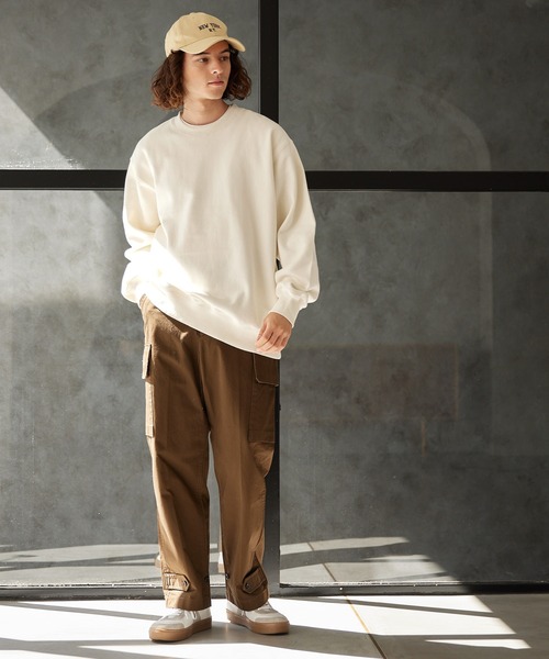 coca（coca）（コカ）の「【WEB限定セール】メンズヘビーウェイト裏起毛トレーナー（スウェット・メンズ・アイボリー/ブラック/ライトグレー・M/L/XL）」の8枚目の写真