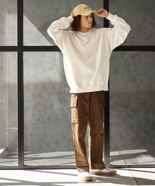 coca（coca）（コカ）の「【WEB限定セール】メンズヘビーウェイト裏起毛トレーナー（スウェット・メンズ・アイボリー/ブラック/ライトグレー・M/L/XL）」の4枚目の写真