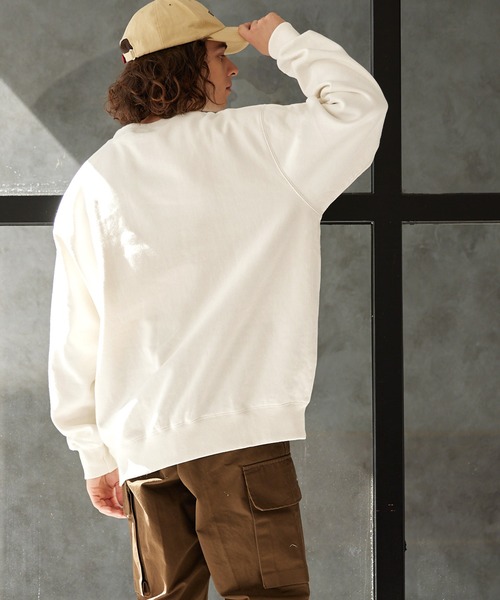 coca（coca）（コカ）の「【WEB限定セール】メンズヘビーウェイト裏起毛トレーナー（スウェット・メンズ・アイボリー/ブラック/ライトグレー・M/L/XL）」の9枚目の写真