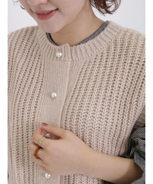 Samansa Mos2（サマンサ モスモス）の「前後着引き揃えパール釦ベスト（ベスト・レディース・グリーン/ベージュ/チャコールグレー/ブルー・F）」の14枚目の写真