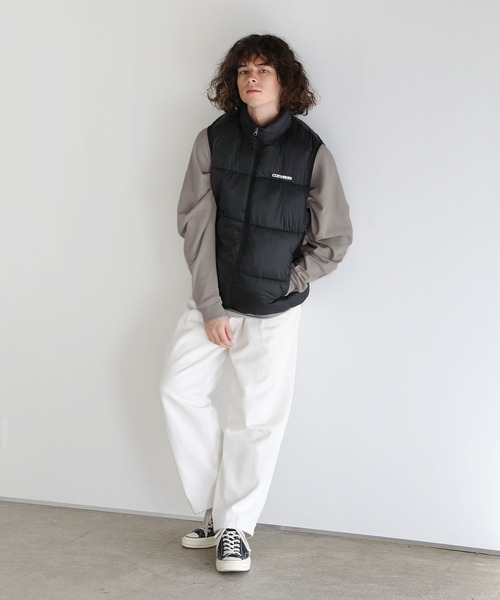 CONVERSE（コンバース）の「切替中綿ベスト（ダウンベスト・メンズ・カーキ/ブラック/ベージュ/ブルー/ダークブラウン/ライトグレー・L/LL/M）」の11枚目の写真