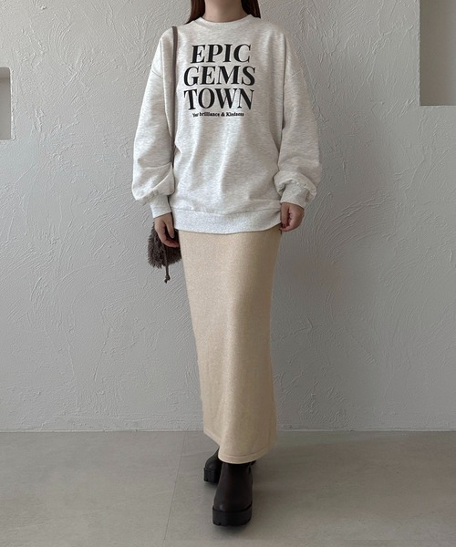 apres jour clair(アプレジュールクレア)の「【apres jour clair】フロッキーロゴスウェット【ZOZOTOWN限定アイテム】(スウェット・レディース・グレー系その他/アイボリー・X-LARGE/フリー)」の2枚目の写真