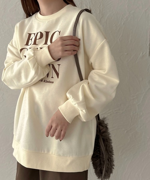 apres jour clair(アプレジュールクレア)の「【apres jour clair】フロッキーロゴスウェット【ZOZOTOWN限定アイテム】(スウェット・レディース・グレー系その他/アイボリー・X-LARGE/フリー)」の5枚目の写真