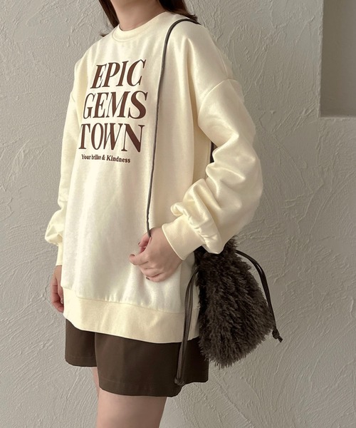 apres jour clair(アプレジュールクレア)の「【apres jour clair】フロッキーロゴスウェット【ZOZOTOWN限定アイテム】(スウェット・レディース・グレー系その他/アイボリー・X-LARGE/フリー)」の6枚目の写真
