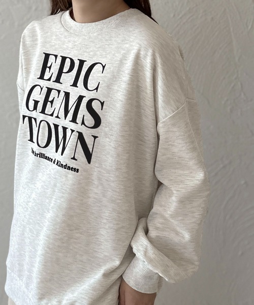 apres jour clair(アプレジュールクレア)の「【apres jour clair】フロッキーロゴスウェット【ZOZOTOWN限定アイテム】(スウェット・レディース・グレー系その他/アイボリー・X-LARGE/フリー)」の4枚目の写真