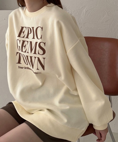apres jour clair(アプレジュールクレア)の「【apres jour clair】フロッキーロゴスウェット【ZOZOTOWN限定アイテム】(スウェット・レディース・グレー系その他/アイボリー・X-LARGE/フリー)」の3枚目の写真