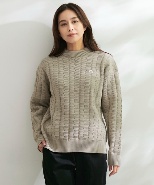 Arnold Palmer（アーノルドパーマー）の「ヘリンボーン スポンディッシュニット シェア プルオーバー（ニット/セーター・レディース・チャコールグレー/アイボリー/ライトベージュ・XS/S/M/L/LL）」の3枚目の写真