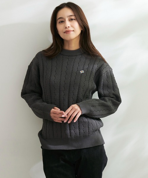 Arnold Palmer（アーノルドパーマー）の「ヘリンボーン スポンディッシュニット シェア プルオーバー（ニット/セーター・レディース・チャコールグレー/アイボリー/ライトベージュ・XS/S/M/L/LL）」の17枚目の写真