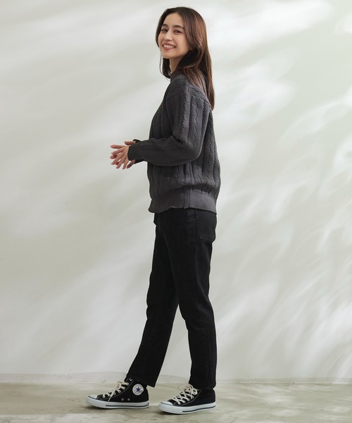 Arnold Palmer（アーノルドパーマー）の「ヘリンボーン スポンディッシュニット シェア プルオーバー（ニット/セーター・レディース・チャコールグレー/アイボリー/ライトベージュ・XS/S/M/L/LL）」の5枚目の写真