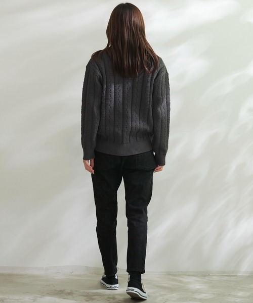 Arnold Palmer（アーノルドパーマー）の「ヘリンボーン スポンディッシュニット シェア プルオーバー（ニット/セーター・レディース・チャコールグレー/アイボリー/ライトベージュ・XS/S/M/L/LL）」の6枚目の写真