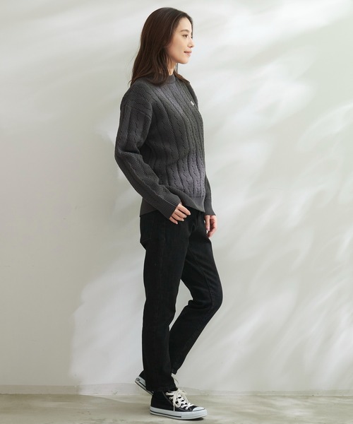 Arnold Palmer（アーノルドパーマー）の「ヘリンボーン スポンディッシュニット シェア プルオーバー（ニット/セーター・レディース・チャコールグレー/アイボリー/ライトベージュ・XS/S/M/L/LL）」の20枚目の写真