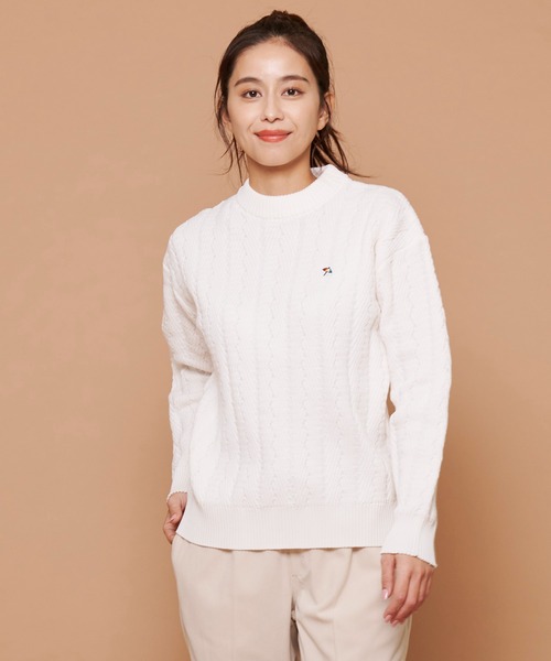 Arnold Palmer（アーノルドパーマー）の「ヘリンボーン スポンディッシュニット シェア プルオーバー（ニット/セーター・レディース・チャコールグレー/アイボリー/ライトベージュ・XS/S/M/L/LL）」の11枚目の写真