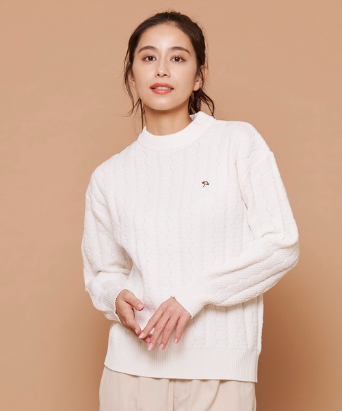 Arnold Palmer（アーノルドパーマー）の「ヘリンボーン スポンディッシュニット シェア プルオーバー（ニット/セーター・レディース・チャコールグレー/アイボリー/ライトベージュ・XS/S/M/L/LL）」の12枚目の写真