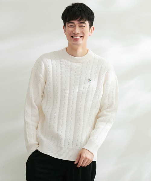 Arnold Palmer（アーノルドパーマー）の「ヘリンボーン スポンディッシュニット シェア プルオーバー（ニット/セーター・レディース・チャコールグレー/アイボリー/ライトベージュ・XS/S/M/L/LL）」の7枚目の写真