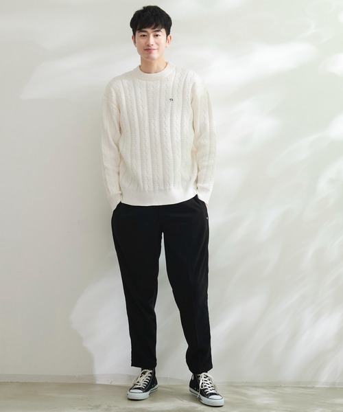 Arnold Palmer（アーノルドパーマー）の「ヘリンボーン スポンディッシュニット シェア プルオーバー（ニット/セーター・レディース・チャコールグレー/アイボリー/ライトベージュ・XS/S/M/L/LL）」の9枚目の写真