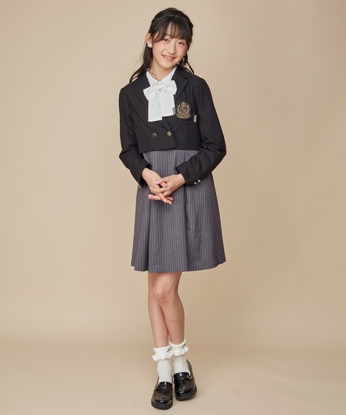 JENNI love(ジェニィラブ)の「ワッペン付きショート丈ジャケット(その他アウター・キッズ・ベージュ/ブラック・150cm/160cm/140cm/130cm)」の3枚目の写真