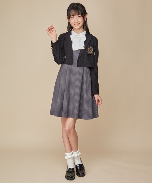 JENNI love(ジェニィラブ)の「ワッペン付きショート丈ジャケット(その他アウター・キッズ・ベージュ/ブラック・150cm/160cm/140cm/130cm)」の4枚目の写真