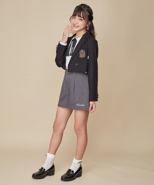 JENNI love(ジェニィラブ)の「ワッペン付きショート丈ジャケット(その他アウター・キッズ・ベージュ/ブラック・150cm/160cm/140cm/130cm)」の6枚目の写真