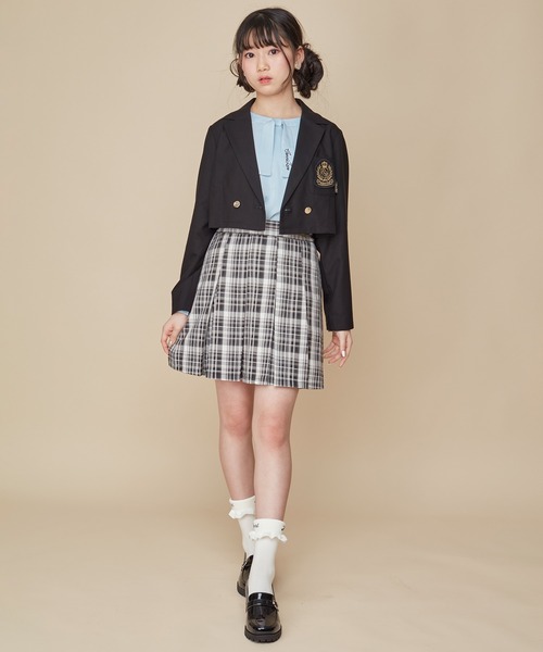 JENNI love(ジェニィラブ)の「ワッペン付きショート丈ジャケット(その他アウター・キッズ・ベージュ/ブラック・150cm/160cm/140cm/130cm)」の7枚目の写真