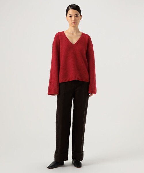 BY MALENE BIRGER(バイマレーネビルガー)の「BY MALENE BIRGER CIMONE Vネックニット(ニット/セーター・レディース・レッド・S)」の2枚目の写真